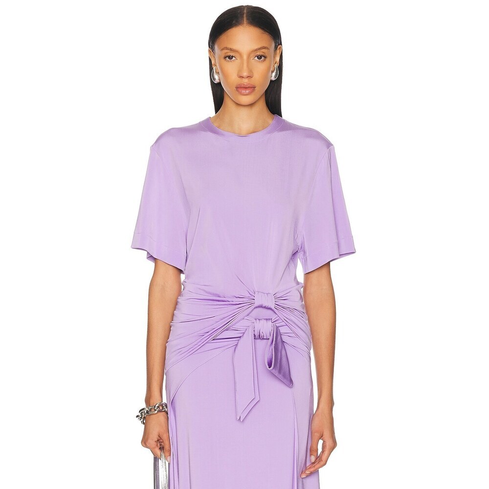 RABANNE Tie Short Sleeve Top in Lavender